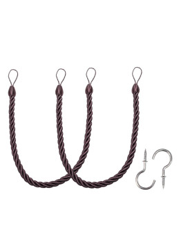 Bel Avenir Curtain Ropes Tiebacks Tiebacks Curtain Handmade Holdbacks With 2 Metal Screw Hooks Purple 2Pack