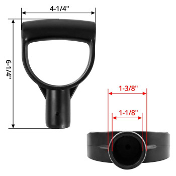 Qwork Shovel D Grip Handle 118 Inside Diameter Pvc D Shaped Grip Shovel Handle Replacement For Digging Raking Tools