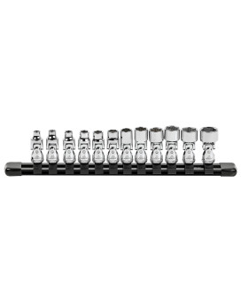 Ares 3900912Piece 14Inch Drive Metric Flex Socket Set 6 Point Sockets Constructed From Premium Heat Treated Chrome Vanadiu