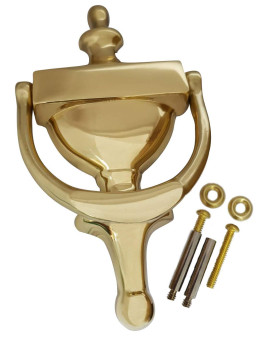 Qcaa Solid Brass Door Knocker 7 Polished Brass Made In Taiwan 1 Pack