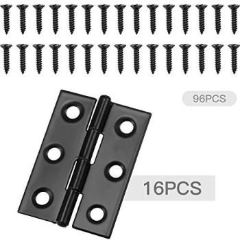 16 Pieces Small Door Hinges Stainless Steel Folding Butt Hinges Home Furniture Hardware Piano Cabinet Door Hinge With 96 Pieces