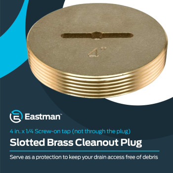 Eastman 4 Inch Slotted Brass Cleanout Plug 42004