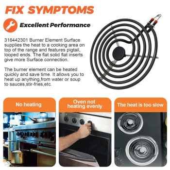 316442301 Mp26Ya Electric Burner Replacement 8Coil Range Cooktop Stove 5 Turns Surface Burner Heating Element 316442301 Su