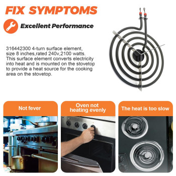Beaquicy 316442300 8 Surface Element Replacement For Kenmore Crosley Frigidaire Kelvinator Range Stove Cooktop Oven Coil