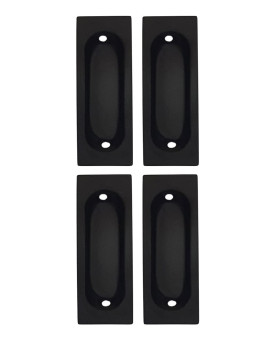 Qcaa Solid Brass Rectangular Flush Pull 3 X118 X38 Matte Black Made In Taiwan 4 Pack