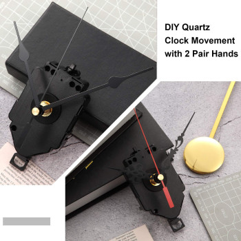 Hicarer Quartz Pendulum Clock Movement Mechanism Diy Repair Parts Replacement With 2 Pairs Hands And Pendulum For Diy Clock Repa