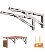 20Inch Foldable Brackets For Diy Folding Shelves Or Tables L Shelf Brackets Collapsible Heavy Duty Stainless Steel Max Load