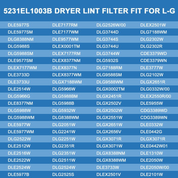 Ami Parts 5231El1003B Dryer Lint Filter Compatible With Lg Dryer Vent Lint Screen Replace Dle2516W Lint Filter