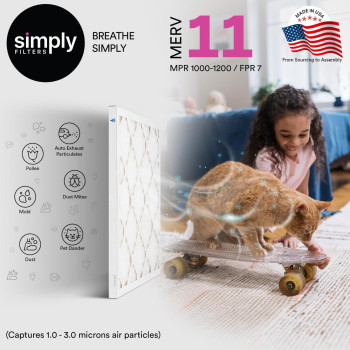 Simply Filters 12X12X1 Merv 11 Mpr 1000 Air Filter 6 Pack Actual Size 1175X1175X075 Hvac Ac Furnace Air Pleate