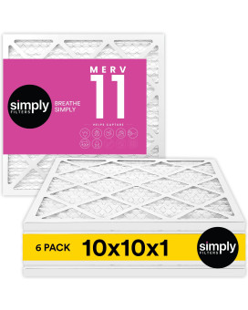 Simply By Mervfilters 10X10X1 Merv 11 Mpr 1000 Air Filter 6 Pack Actual Size 975X975X075 Hvac Ac Furnace Air