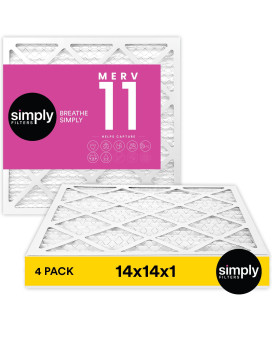 Simply Filters 14X14X1 Merv 11 Mpr 1000 Air Filter 4 Pack Actual Size 1375X1375X075 Hvac Ac Furnace Air Pleate