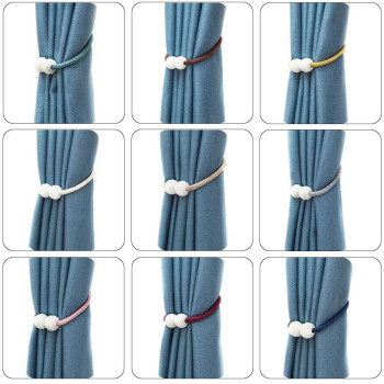 Melaluxe 2 Pack Magnetic Curtain Tiebacks Decorative Curtain Holdbacks For Window D Cor Navy Blue