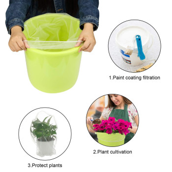 Paint Strainer Bags White Fine Mesh Filters Bag Bucket Elastic Opening Strainer Bags Hydroponic Paint Filter Bag For Paint Garde