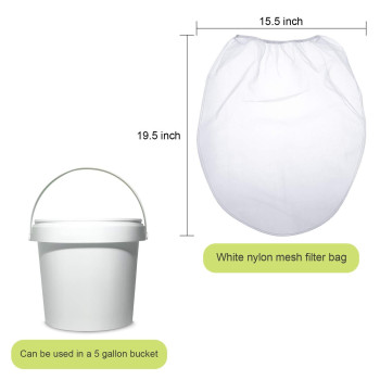 Paint Strainer Bags White Fine Mesh Filters Bag Bucket Elastic Opening Strainer Bags Hydroponic Paint Filter Bag For Paint Garde