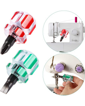 Sewing Machine Screwdriver Mini Short Screwdriver Tool Kit Includes Slottedflat Head Screwdriver And Cross Head Screwdriver For