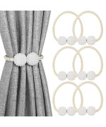 Melaluxe 6 Pack Magnetic Curtain Tiebacks Decorative Curtain Holdbacks For Window D Cor Beige