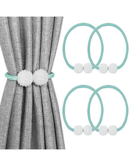 Melaluxe 4 Pack Magnetic Curtain Tiebacks Decorative Curtain Holdbacks For Window D Cor Teal