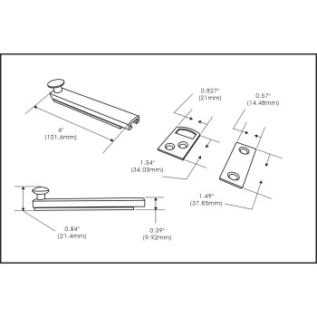 Qcaa Heavy Duty Solid Brass Concealed Surface Bolt 4 Matte Black 2 Pack Made In Taiwan