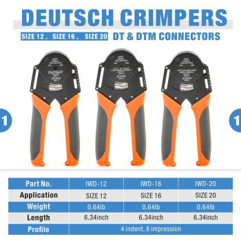 Icrimp Deutsch Terminal Crimp Tool Kit Close Barrel And Open Barrel Crimper Deutsch Removal Extraction Tool For Deutsch Dt Con