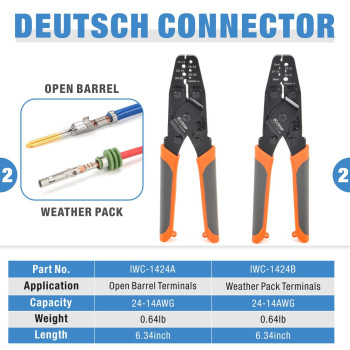 Icrimp Deutsch Terminal Crimp Tool Kit Close Barrel And Open Barrel Crimper Deutsch Removal Extraction Tool For Deutsch Dt Con