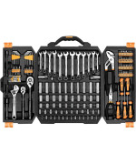 Dekopro 192 Piece Mechanics Tool Set Socket Wrench Set Plastic Storage Case With Auto Repair Hand Tool Kit Wrench Tool Box Set