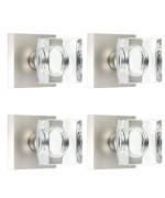 Coolnews 4 Pack Crystal Glass Dummy Door Knobs Nonturning Dummy Door Knob Satin Nickel