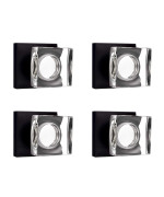 Coolnews Crystal Glass Door Knobs Interior For Closetbifold Square Halfdummy Door Knob Matte Black 4 Pack