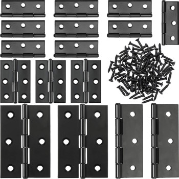 16 Pieces Small Door Hinges Stainless Steel Folding Butt Hinges Home Furniture Hardware Piano Cabinet Door Hinge With 96 Pieces