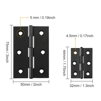 16 Pieces Small Door Hinges Stainless Steel Folding Butt Hinges Home Furniture Hardware Piano Cabinet Door Hinge With 96 Pieces