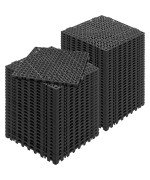 Happybuy Interlocking Tile 55Pcs Black Drainage Tiles 12 X 12X 06 Splicing Soft Pvc Interlocking Floor Tiles Nonslip Dr