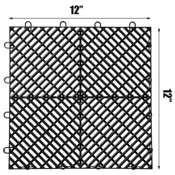 Happybuy Interlocking Tile 55Pcs Black Drainage Tiles 12 X 12X 06 Splicing Soft Pvc Interlocking Floor Tiles Nonslip Dr