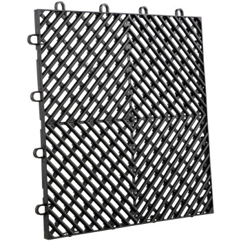 Happybuy Interlocking Tile 55Pcs Black Drainage Tiles 12 X 12X 06 Splicing Soft Pvc Interlocking Floor Tiles Nonslip Dr