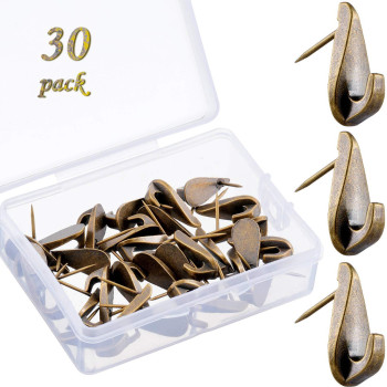 30 Pcs 20 Lbs Pin Hooks Push Pin Hangers Teardrop Style Push Pin Picture Hooks Metal Picture Hanging Nails For Home Office Woode