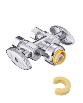 Efield Push Fit 12 X Dual 38 Od Compression Straight Stop Valve 14 Turn With A Disconnect Clip Tool