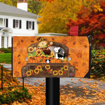 Briarwood Lane Fall Harvest Pickup Magnetic Mailbox Cover Scarecrow Standard