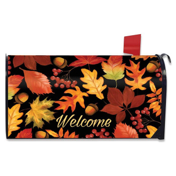 Briarwood Lane Fall Leaves Welcome Magnetic Mailbox Cover Autumn Standard