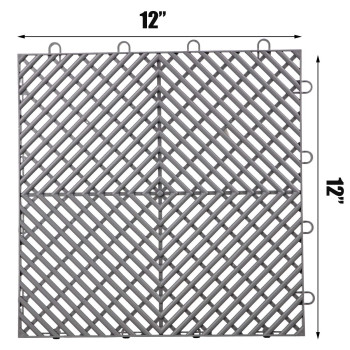 Happybuy Interlocking Tile 55Pcs Grey Drainage Tiles 12 X 12X 06 Splicing Soft Pvc Interlocking Floor Tiles Nonslip Dra