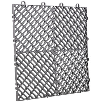 Happybuy Interlocking Tile 55Pcs Grey Drainage Tiles 12 X 12X 06 Splicing Soft Pvc Interlocking Floor Tiles Nonslip Dra