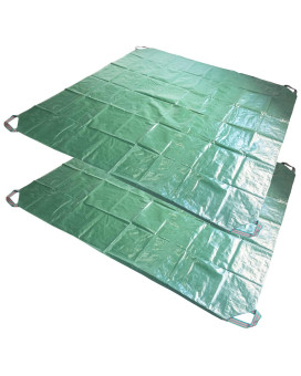 2Pack 7X7 Ft Waterproof Tarps Yard Garden Leaf Tarp W 4 Handles For Sandbox Cover Outdoor Tarp Lawn Debris Tarp Landscape Prun