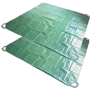 2Pack 7X7 Ft Waterproof Tarps Yard Garden Leaf Tarp W 4 Handles For Sandbox Cover Outdoor Tarp Lawn Debris Tarp Landscape Prun