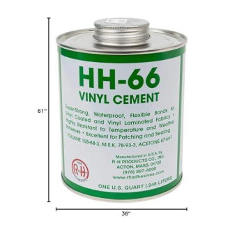 Mytee Products 18Oz Green Tarp Vinyl Repair Kit Hh66 Hh66 Pvc Cement With Brush 32 Ounce Made In Usa