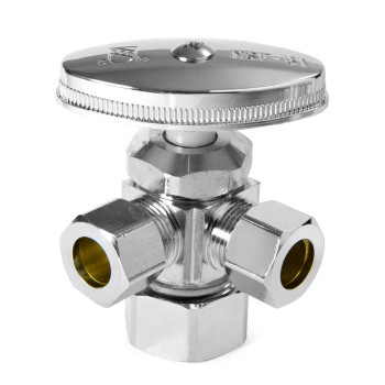 Pack Of 2 Efield Dual Compression Outlet Angle Stop Valve Multiturn 12 Nom 58 Odx38X 38 Chrome