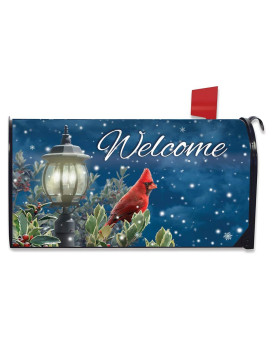 Briarwood Lane Winter Solitude Cardinal Magnetic Mailbox Cover Welcome Standard