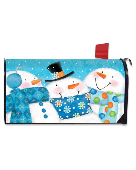 Briarwood Lane Snow Buds Winter Magnetic Mailbox Cover Snowman Scarfs Standard