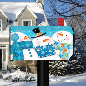 Briarwood Lane Snow Buds Winter Magnetic Mailbox Cover Snowman Scarfs Standard