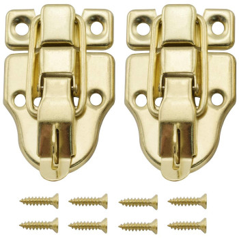 Sdtc Tech 2Pack Retro Gold Style Box Toggle Latch Antique Metal Duckbilled Hasp Latch Catch With Padlock Hole For Jewelry Box C