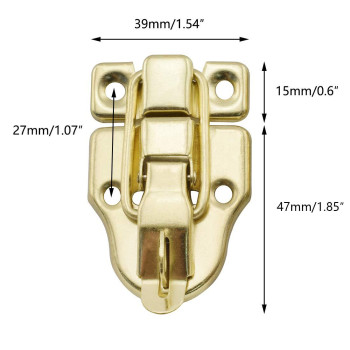 Sdtc Tech 2Pack Retro Gold Style Box Toggle Latch Antique Metal Duckbilled Hasp Latch Catch With Padlock Hole For Jewelry Box C