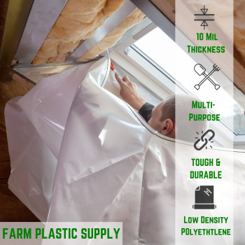 Farm Plastic Supply Clear Plastic Sheeting 10 Mil 10 X 100 Clear Plastic Roll For Spray Barrier Construction Plasti