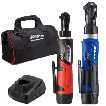 Acdelco Arw1209K92 G12 Series 12V Liion Cordless 38 Ratchet Wrench Combo Tool Kit With 2 Batteries And Canvas Bag