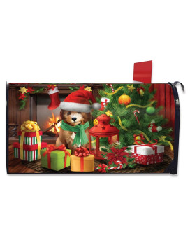 Waiting For Santa Christmas Magnetic Mailbox Cover Puppy Standard Briarwood Lane